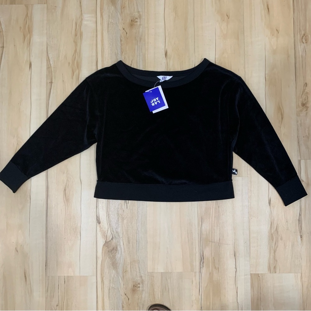 Joy Lab Womens Size XS Black Relaxed Fit Sweatshirt New With Tags